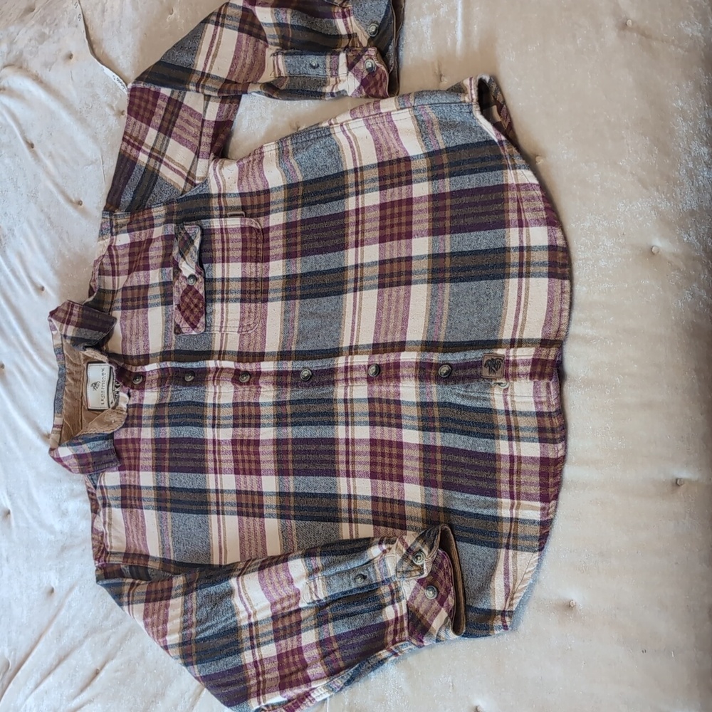 Mens Medium Legendary Whitetails Original "Buck Camp" Plaid Flannel Shirt/Jacket